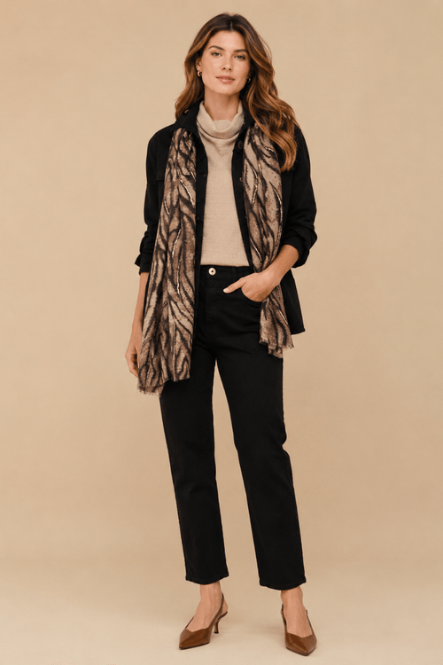 PASHMINA ESTAMPA TIGRE LUMIERE -1-